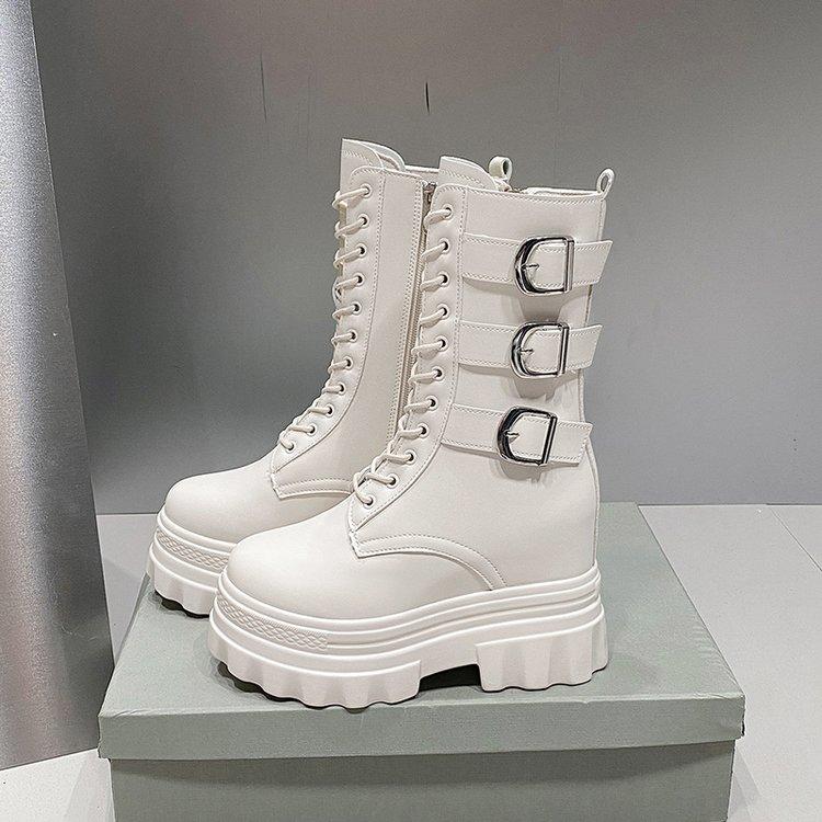 Британский Sle Ботильоны Женские Летние Тонкие Ретро Высокий Каблук Thi Bot ort Ботильоны Белые Стройнящие Корейская Версия Крест B...