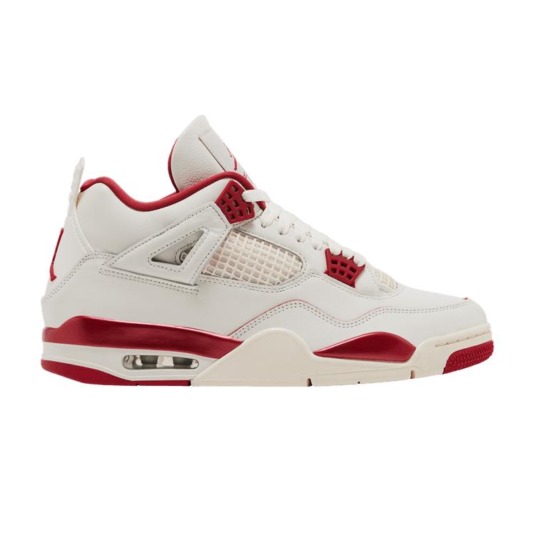 Air Jordan 4 Retro День Святого Валентина Женские Кроссовки Кремовый Бледно-Слоновая Кость Сиерра-Красный HV0823-108