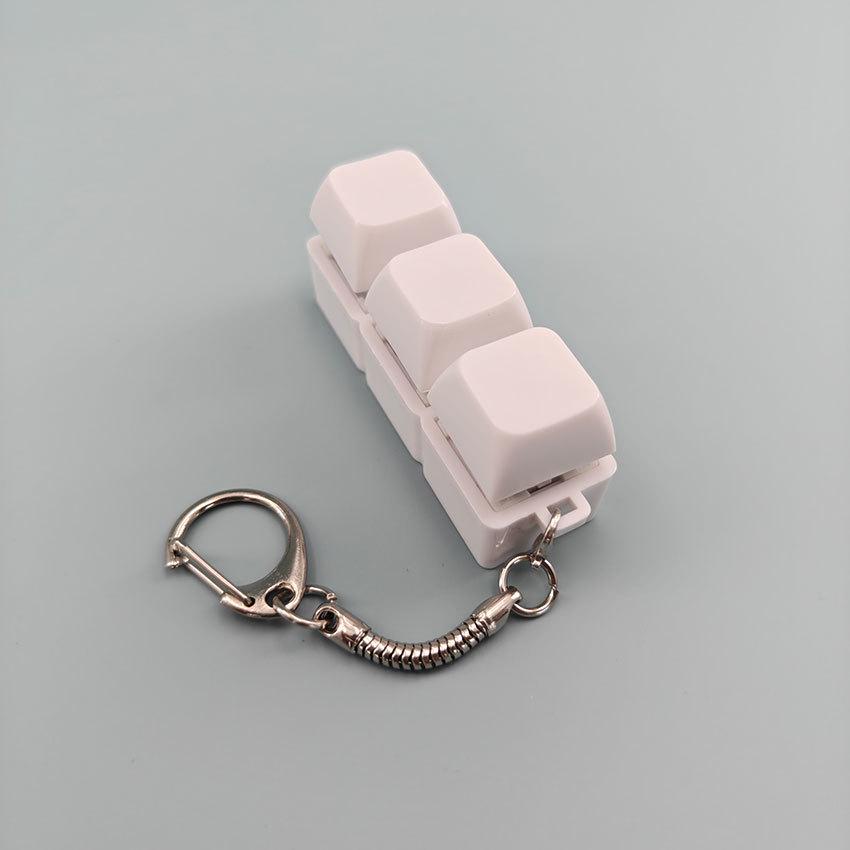 White Key Press Button Decompression Toy Keychain