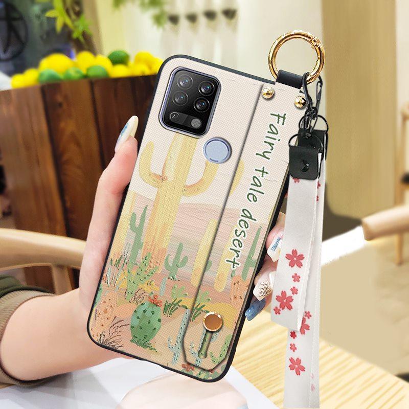 Ring Waterproof Phone Case For Tecno Pova/LD7 Anti-knock Anti-dust Lanyard Soft Case Fashion Design Durable Wristband