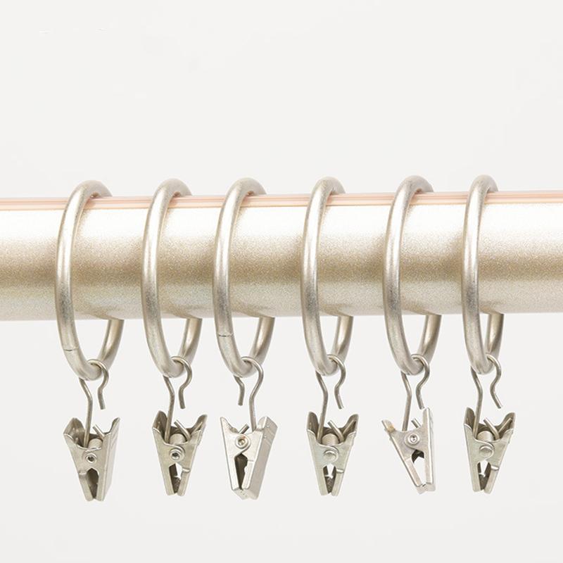 Набор из 20 колец для штор с зажимами, Зажимы для штор с кольцами, Кольца для штор с внутренним диаметром 1,26 дюйма, Подходят для карнизов диаметром до 1 дюйма