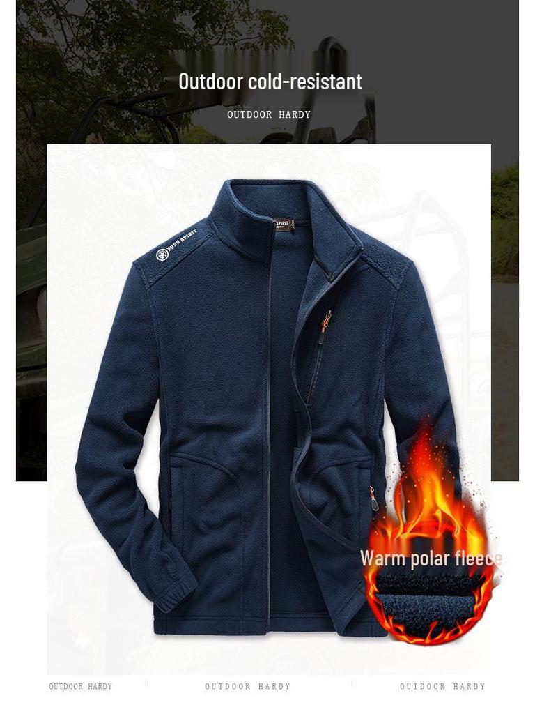 Мужская двухсторонняя флисовая куртка: Теплый кардиган для студентов, для занятий спортом на открытом воздухе и для повседневной носки