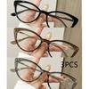 3Pcs Anti Radiation Eyeglass Cat Eye Blue Light Blocking Glasses Replaceable Lenses Trendy Vintage Fashion Eyewear