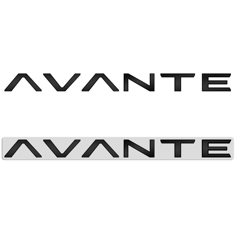 AAWB1 AAPR1 Глянцевый черный совместимый совместимый для AVANTE Металлическая эмблема с буквами 3D наклейки Эмблема багажника Декоративная наклейка Аксессуары для стайлинга автомобиля