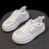 Summer Mesh Breathable Leather Thick-soled White Shoes Women's New Versatile Heightening Board Shoes Casual Sports Shoes