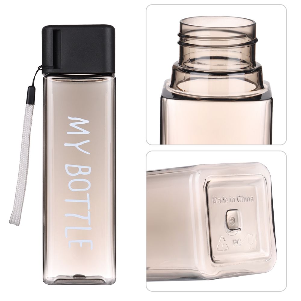 500ML Men Women Plastic Large Capacity Square Sports Water Bottle Coffee Juice Cup Drinking Cup