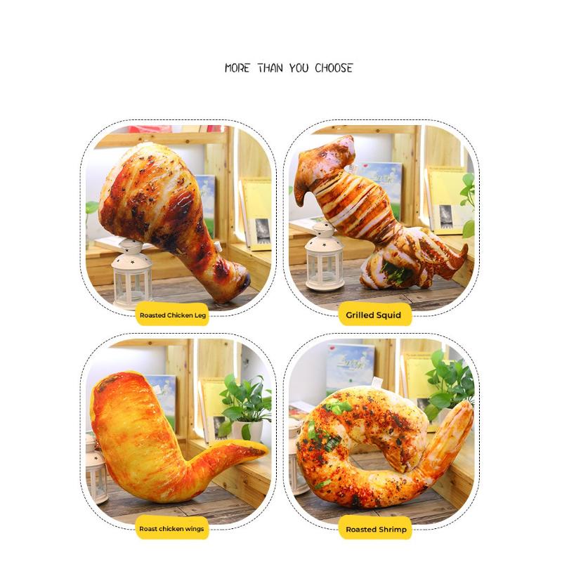 Имитация пищевой подушки, креативные и персонализированные необычные куриные ножки, куриные крылышки, креветки и игрушки-трюки с креветками