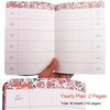 Floral Leather Cover Planner Notebook  Daily Weekly Monthly Planner Stationery Office Supplies A5 A6