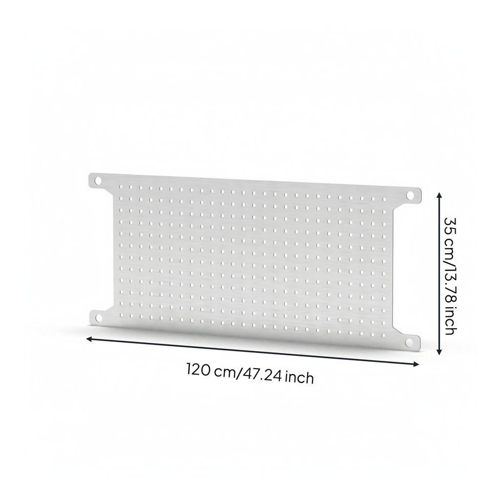Screw-Mount Perforated Pegboard Panel Space-Saving with Hooks