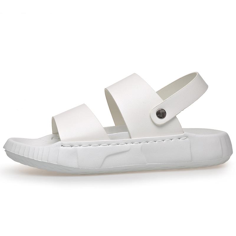 Модные летние новые дизайнерские кожаные сандалии для мужчин однотонные двойного назначения дизайнерские шлепанцы мужские модные повседневные противоскользящие пляжные туфли мужские