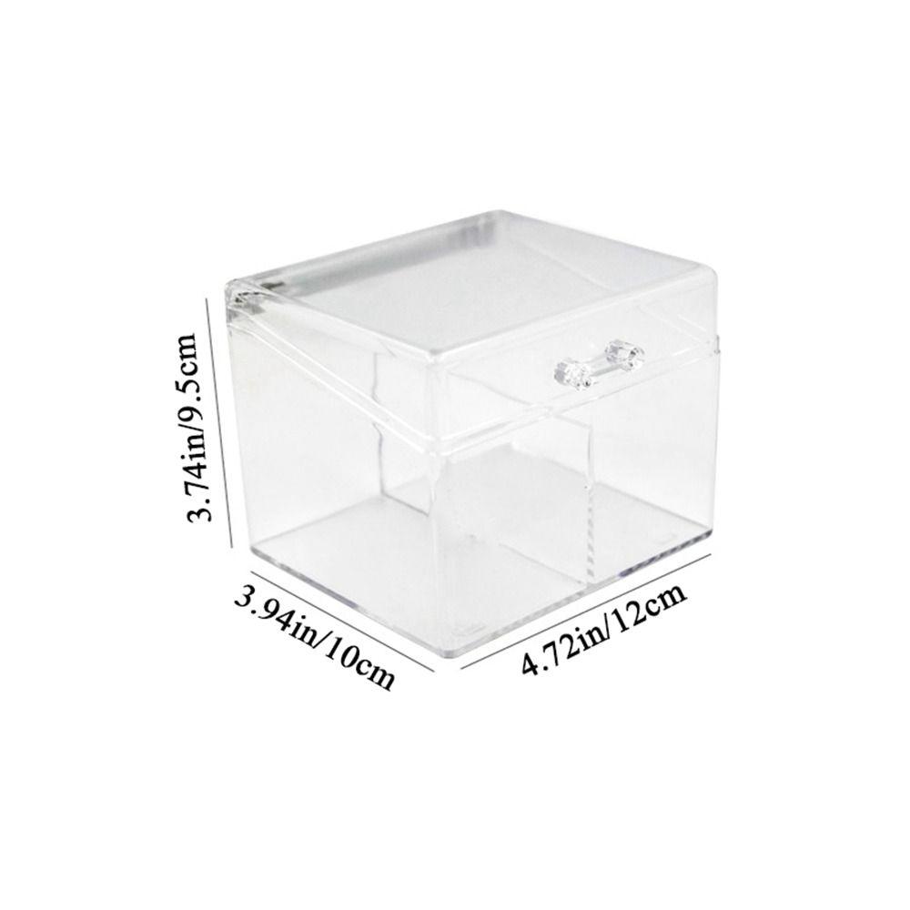 Rectangular Photo Card Collection Organizer Acrylic Small Card Storage Case  Jewelry
