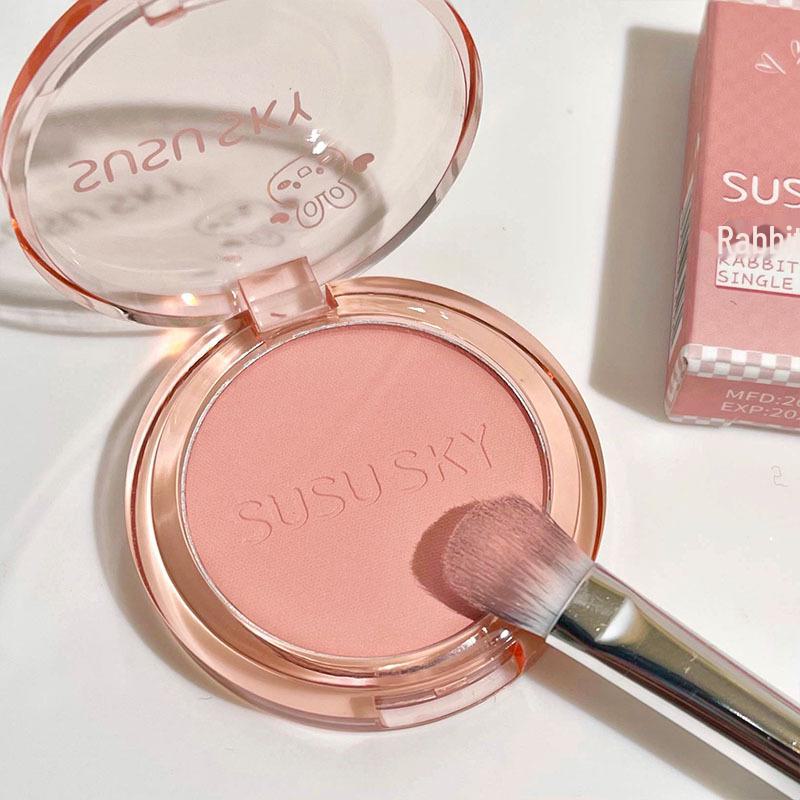 SUSUSKY Кролик Пу Пу Румяна: Фиолетовый, синий, персиковый матовый, нюдовый двойной оттенок румян, хайлайтер и контуринг.