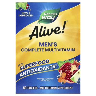 Nature's Way, Alive!, Men's Energy Complete Multivitamin, 50 таблеток