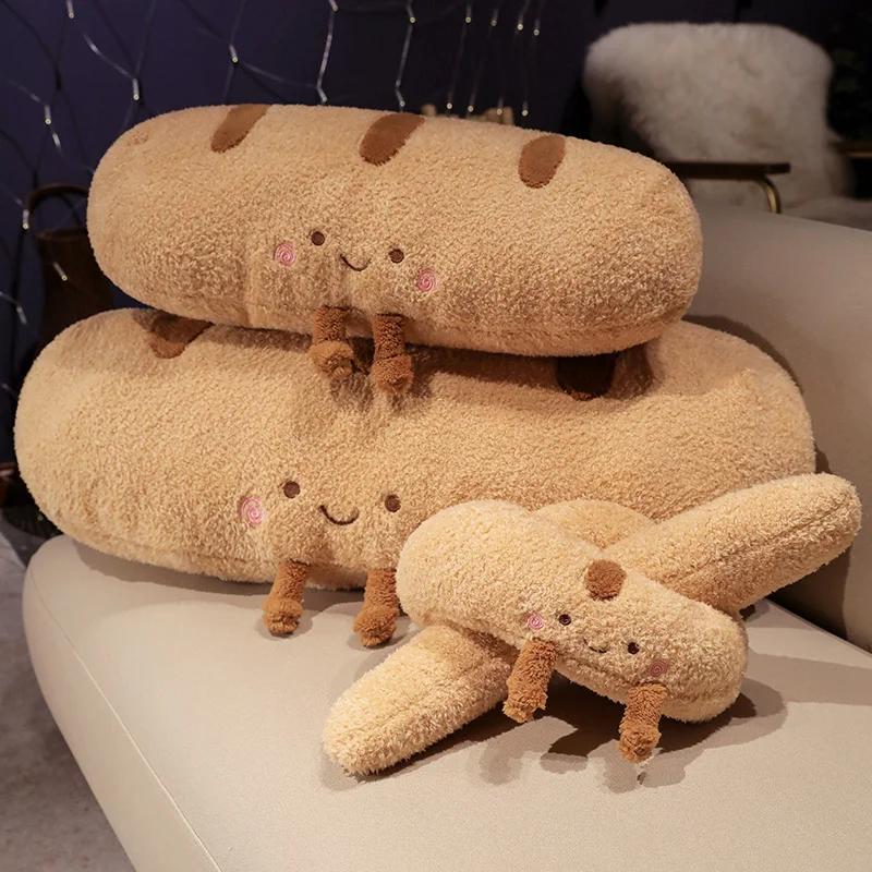 New Style Bread Plush Pillow Stuffed Toys French Baguette Food Plushie Party Prop Decoration Cushion Sleeping Birthday Gift