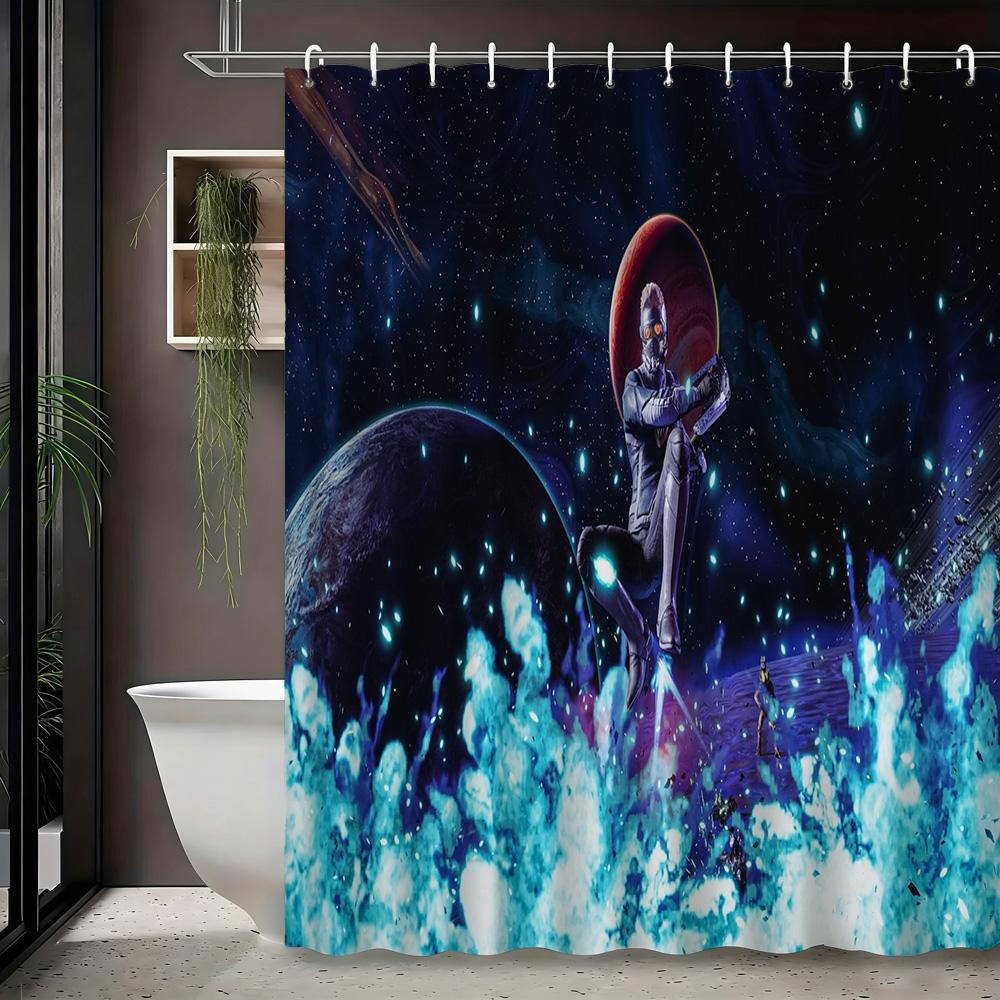 Spider-Man Urban Cityscape Waterproof Shower Curtain For Superhero Bathroom Decor