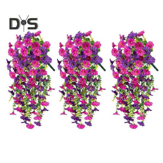3 шт. подвесной искусственный цветок ипомеи устойчивый к ультрафиолетовому излучению реалистичный искусственный шелковый цветок для свадебной вечеринки в помещении и на открытом воздухе в саду настенный искусственный цветок украшение