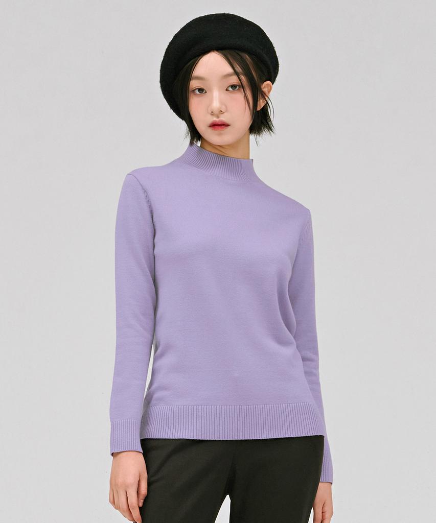 CHASECULT Women'S Mock Turtleneck Sweater - Purple