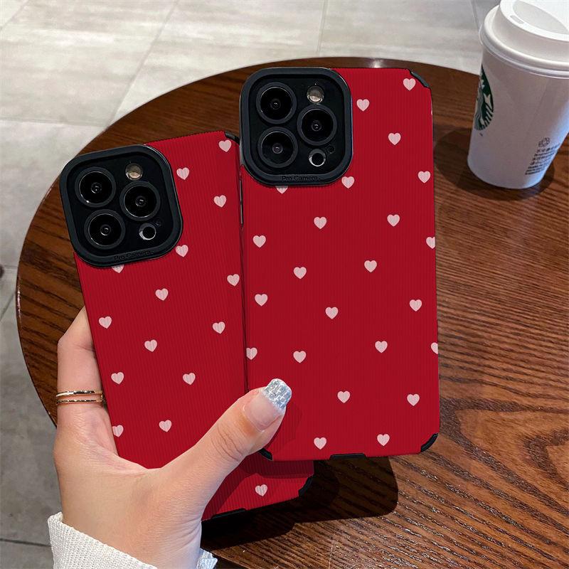 Moskado в корейском стиле, модный чехол для телефона с красным сердечком для Iphone 14 12 11 13 Pro Max X Xr Xs Max 14 7 8plus, мягкая задняя крышка из ТПУ