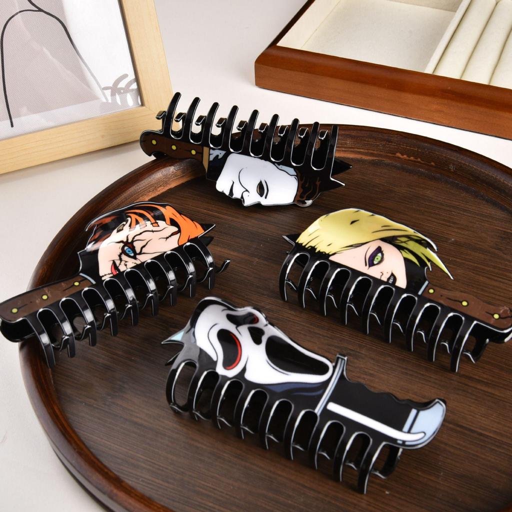 Заколка-краб для волос Meiya 2025 с клоунским лицом - Заколка-акула для прически, головной убор