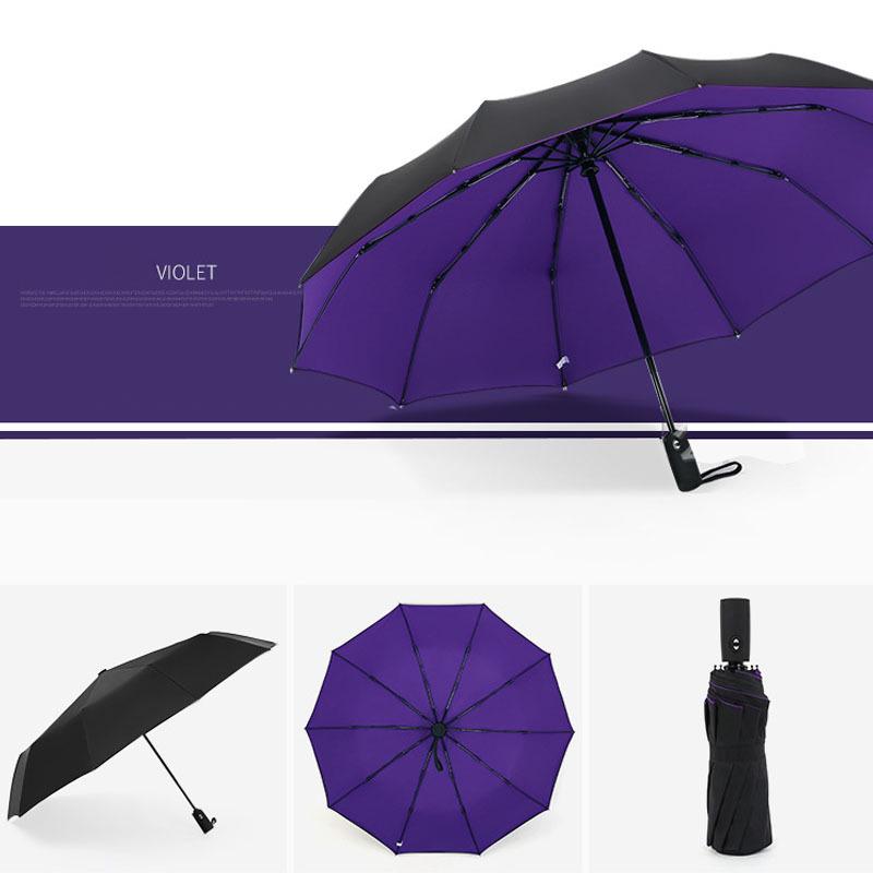 Ветрозащитный 10-спицевый двухслойный складной зонт для мужчин и женщин - Автоматический, Солнцезащитный, Двойного назначения.