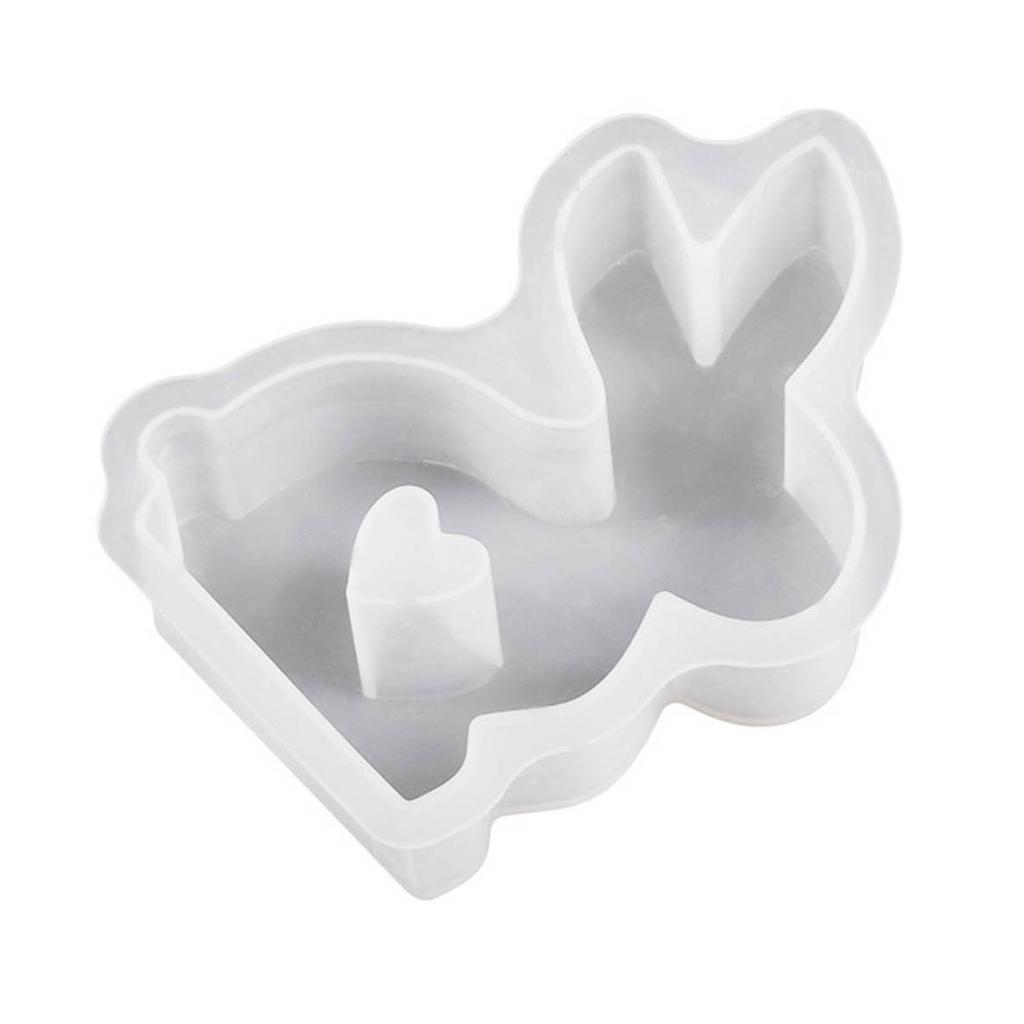 Форма из смолы «Пасхальный кролик» для DIY-поделок, гипсовых украшений, декора для пасхальной вечеринки, формы для эпоксидной смолы, антипригарная, легко извлекается