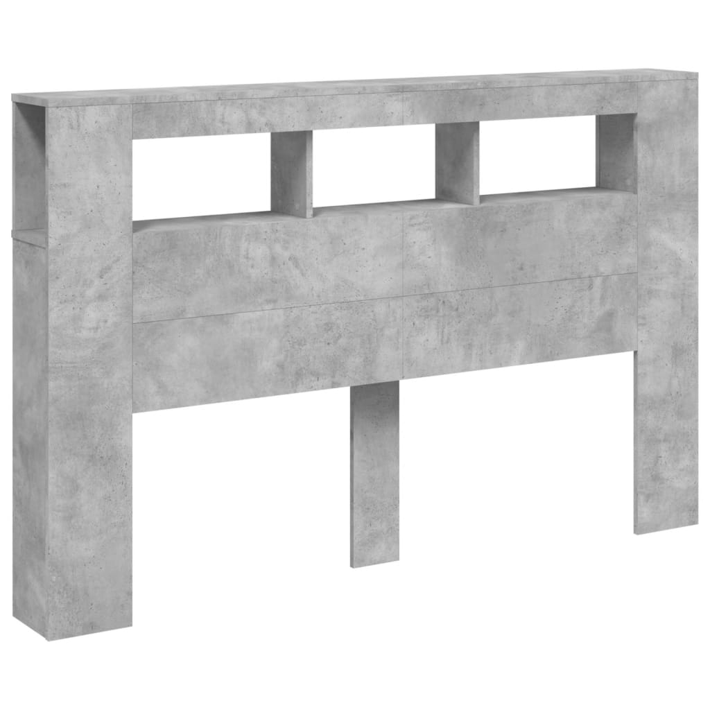 Wezgłowie Łóżka Z Led, Szarość Betonu, 160X18,5X103,5 Cm