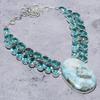 Caribbean Larimar, Blue Topaz 925 Sterling Silver Jewelry Necklace 18" E1p94
