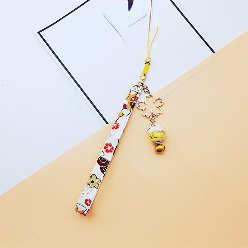 Kawaii ремни для мобильного телефона, очаровательный брелок Lucky Cat, ремешок для iPhone, короткий ремешок для мобильного телефона, веревочные ремешки, милый мобильный кулон