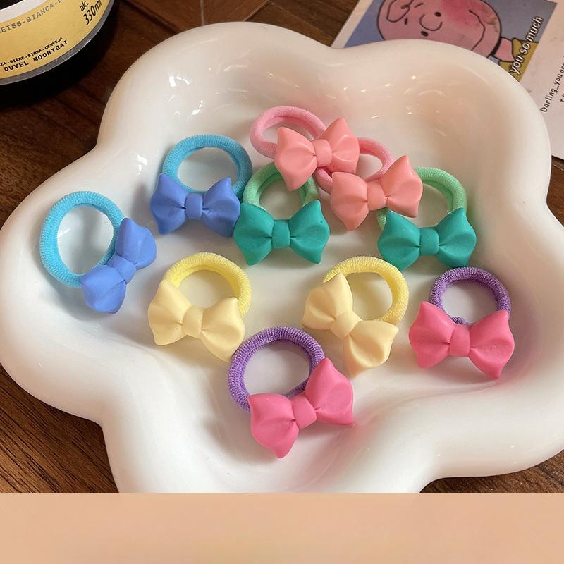 10 шт., мини-детская повязка для волос Kawaii, эластичная веревка для волос с мультяшным цветочным принтом и животными для маленьких девочек, маленькая повязка для волос, прекрасный головной убор