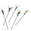5pcs/set Cat Interactive Wand Colorful Feather Chicken Feather Cat Stick Bell Portable Creative Fashion Novelty Pet Cat Supplies