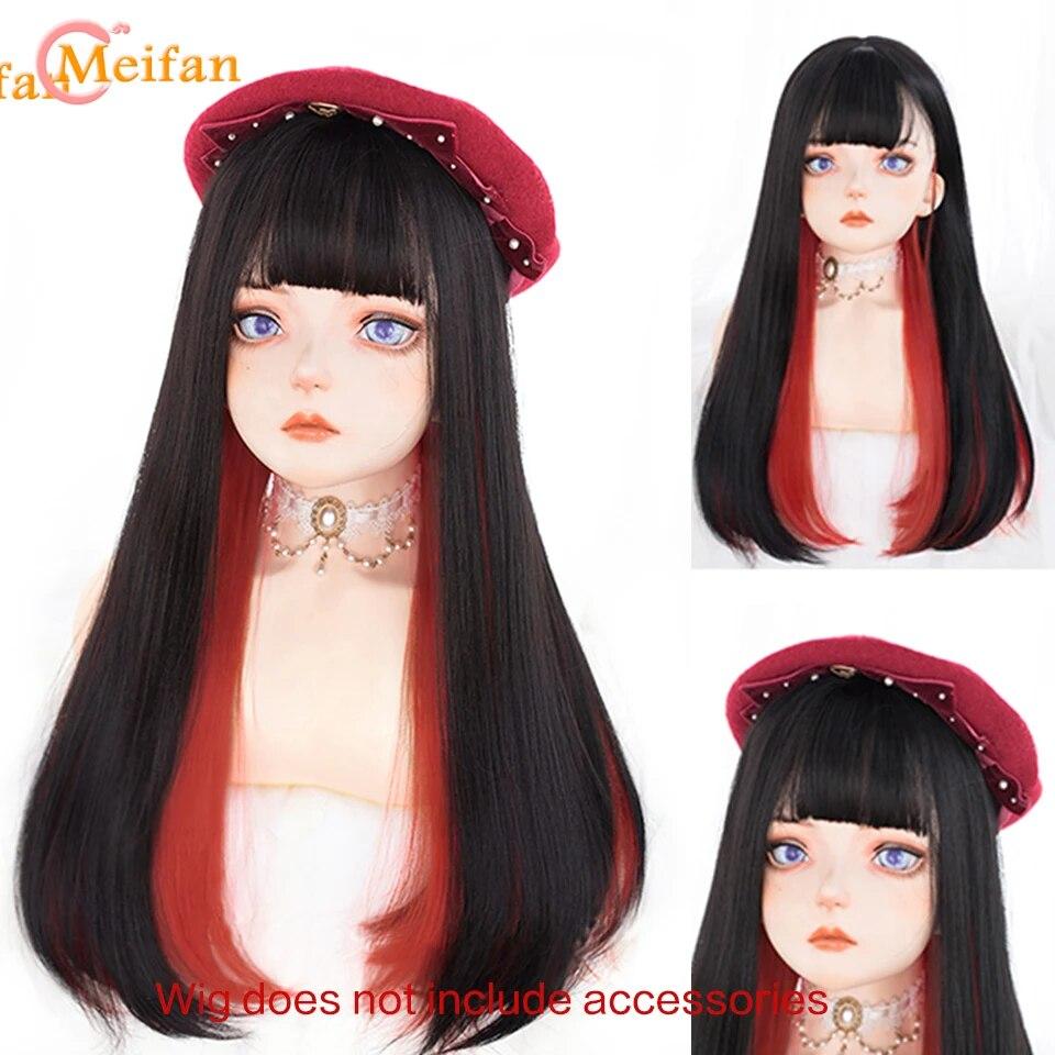 Синтетический длинный омбре красочный парик Лолиты для косплея в стиле Харадзюку с челкой, натуральные волнистые парики для Хэллоуина, розовый, фиолетовый, синий, повседневные