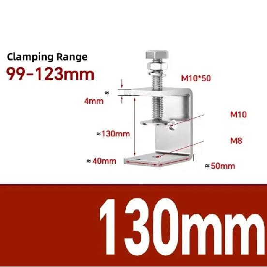 304 Stainless Steel C-clamp Steel Pipe Square Clamps 20~130mm Tiger Clamp Heavy Duty C-clamp Multi-function Hardware Fastener
