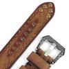 Watch Band Vintage Comfortable Engraved Buckle Faux Leather Belt Wrist Strap Replacement for Daily Wear