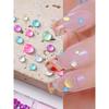 6/12 Grids Assorted Macaron Flat Bottom Pearlescent Rhinestones, Semi-Circular Illusory Decorative Manicure Pearls, Unscented Nail Supplies Nails Nail