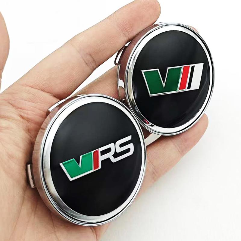 LLEV2 4Pcs 60mm Car Wheel Hub Caps Cover Rim Logo V VRS Badge For Skoda Fabia Octavia Rapid Kodiaq Superb A4 A5 Mk3 karoq Accessories