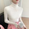 Women's High Neck Slim Fit Cashmere Sweater - Seamless Knit, Thin Base Layer for Autumn/Winter