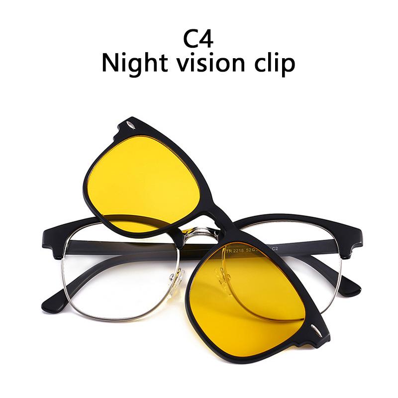 Polarized Sunglasses Men Women 5 In 1 Magnetic Clip On Glasses Optical Prescription Eyeglass Frames Magnet Clips