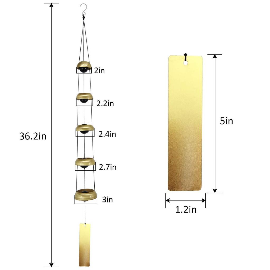 Japanese Style Multi-Bell Wind Chime Pendant for Blessings