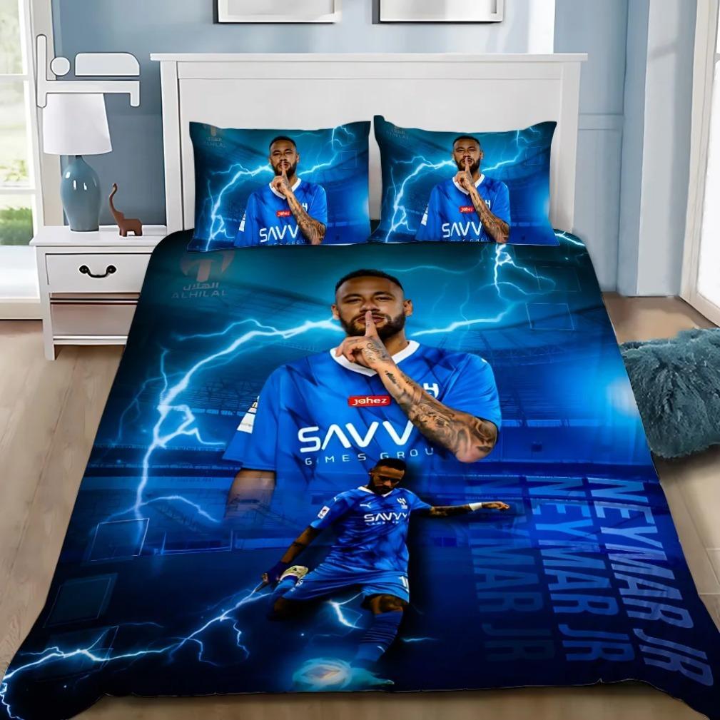 Football Star Neymars Bedding Set Football Star High Definition Printing Duvet Cover Pillowcase Single Double Large Size