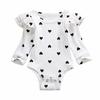 Infant Newborn Baby Girls Valentine's Day Heart Print Ruffles Romper Bodysuit