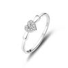 S925 Pure Silver Layered Wedding Ring for Ladies, Small Micro-set Cubic Zirconia Stone Bezel Finger Ring, Ring for The Little Finger