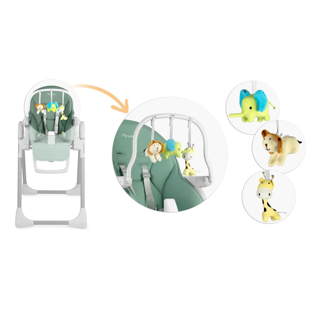 Belo High Chair With Table, Recliner + Toy Bar