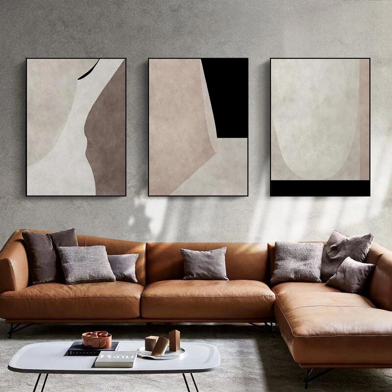 Геометрический минималистичный настенный художественный постер, абстрактная картина на холсте, принт, текстура, современная настенная картина для гостиной, домашний декор