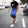 Модная мужская спортивная одежда 3D мужские футболки с коротким рукавом с градиентом и спортивная одежда летний повседневный костюм для бега