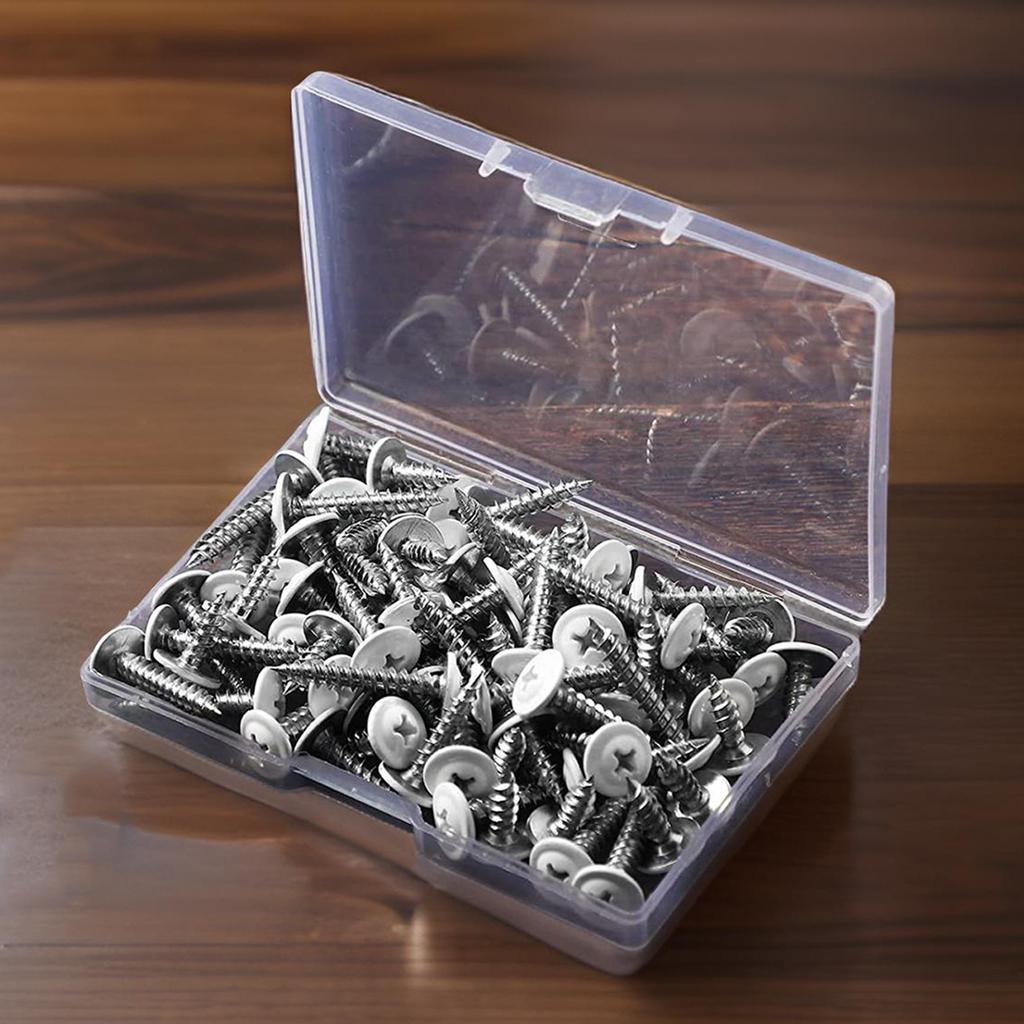 120Pieces Multipurpose White Trusses Head Screws Tapping for Quick Easy Installation Designs On Wall and Cabinet
