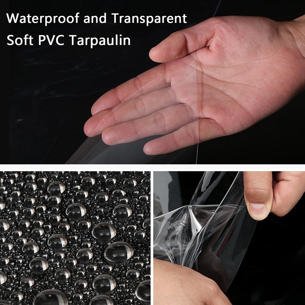 Clear Tarp Heavy-Duty PVC Vinyl Tarpaulin, 20Mil Transparent Waterproof Outdoor Tarps Cover