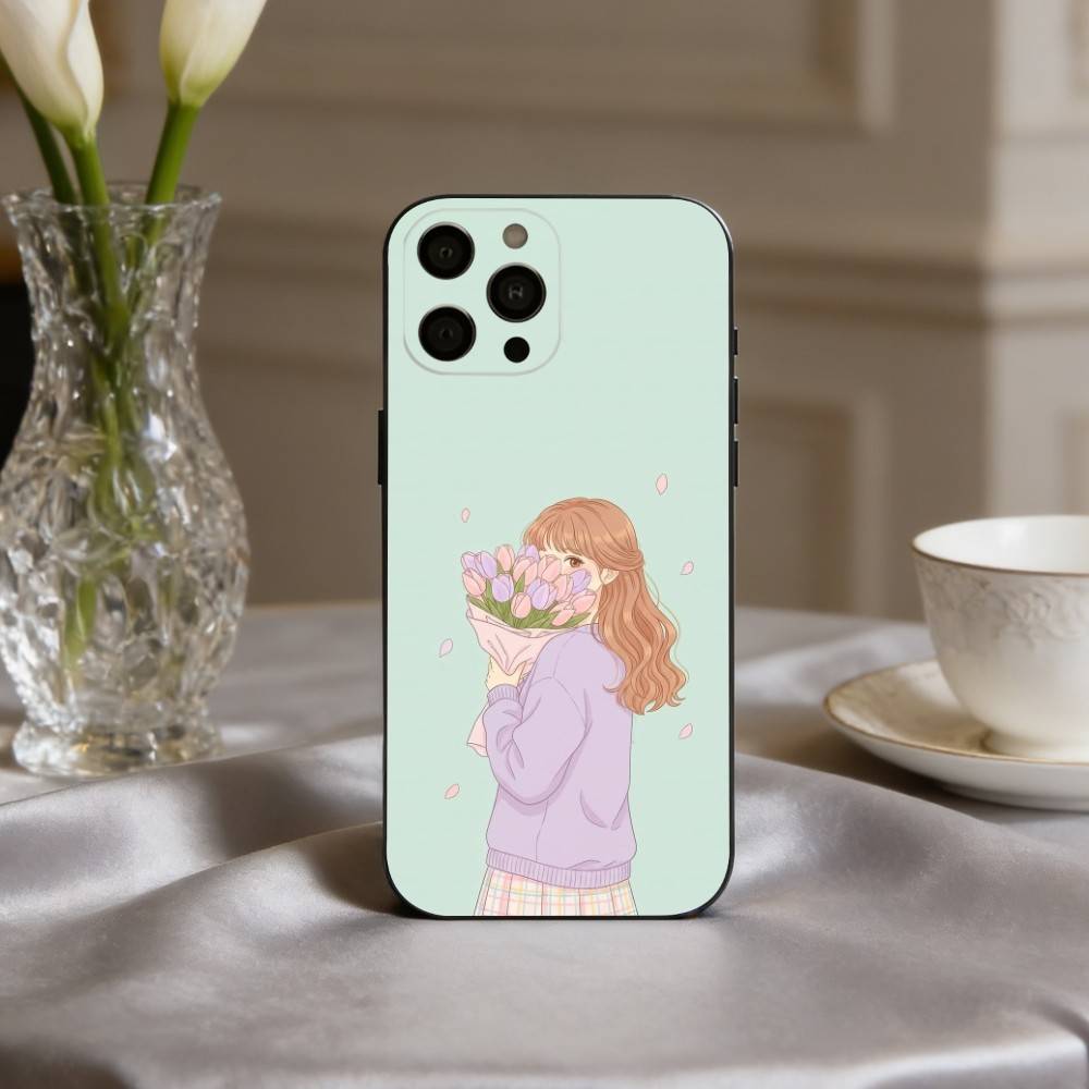 D-Dreamy G-Glow Vibe мультяшная девушка Чехол для телефона Для iPhone 17,16,15,14,13,12,11 Plus,Pro Max,XS,Мягкий силиконовый черный чехол