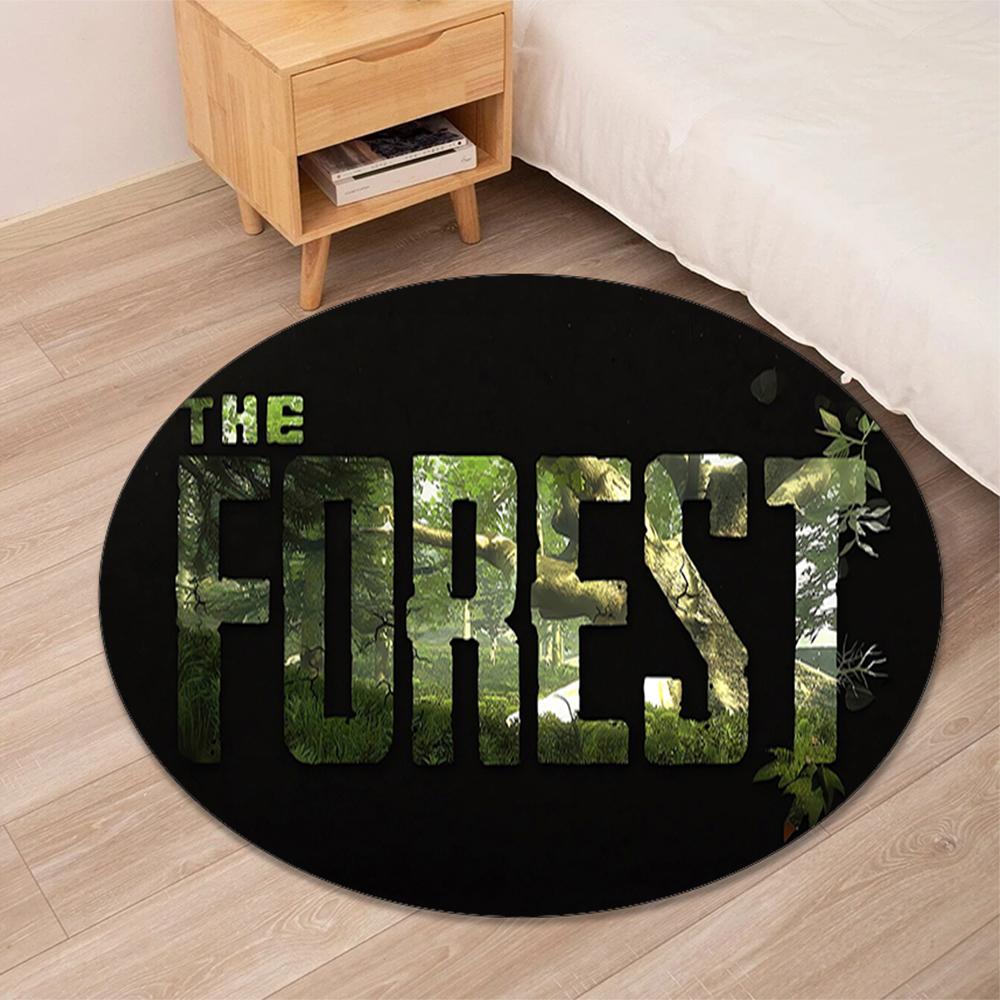 The Forest Printed Round Rug Carpet Chair Rug Area Rug Entryway Doormats,for Office Chair Living Room Bedroom Kitchen Room.