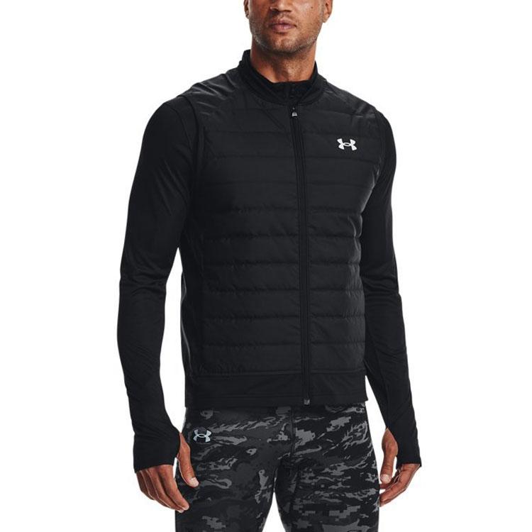 Under Armour Утеплитель для бега, спортивный однотонный пуховый жилет, мужские жилеты, черный 1364790-001