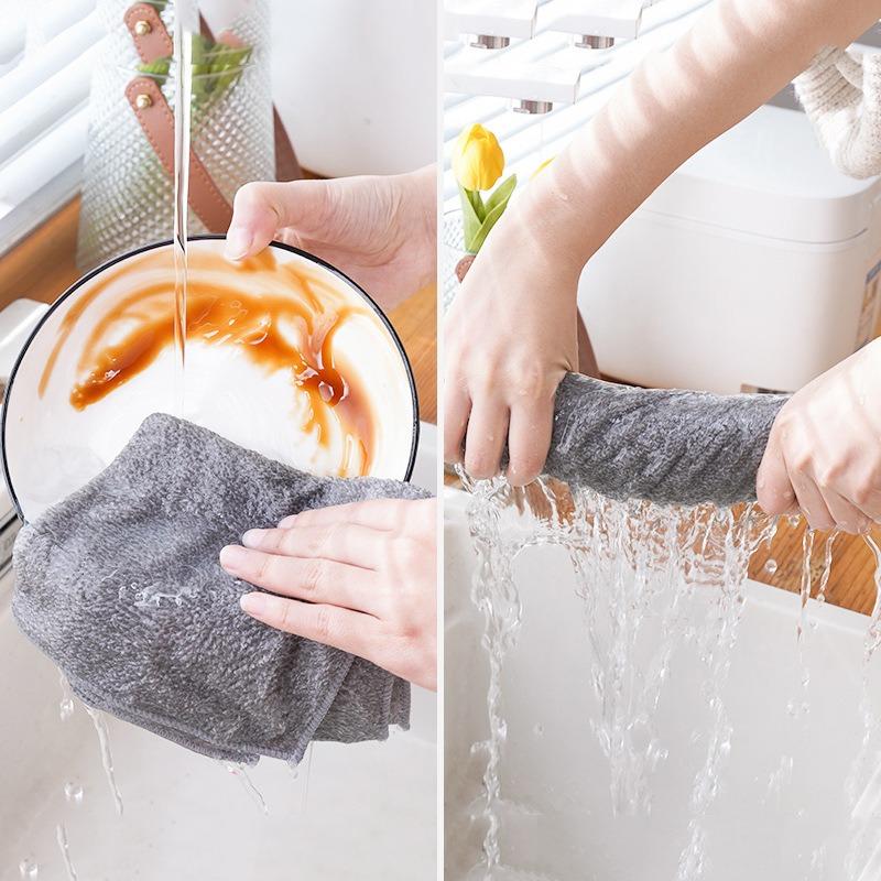 Bamboo Charcoal Dish Towel Bamboo Charcoal Fiber Dish Towel Kitchen Towel Clean Absorbent Cloth Dish Towel